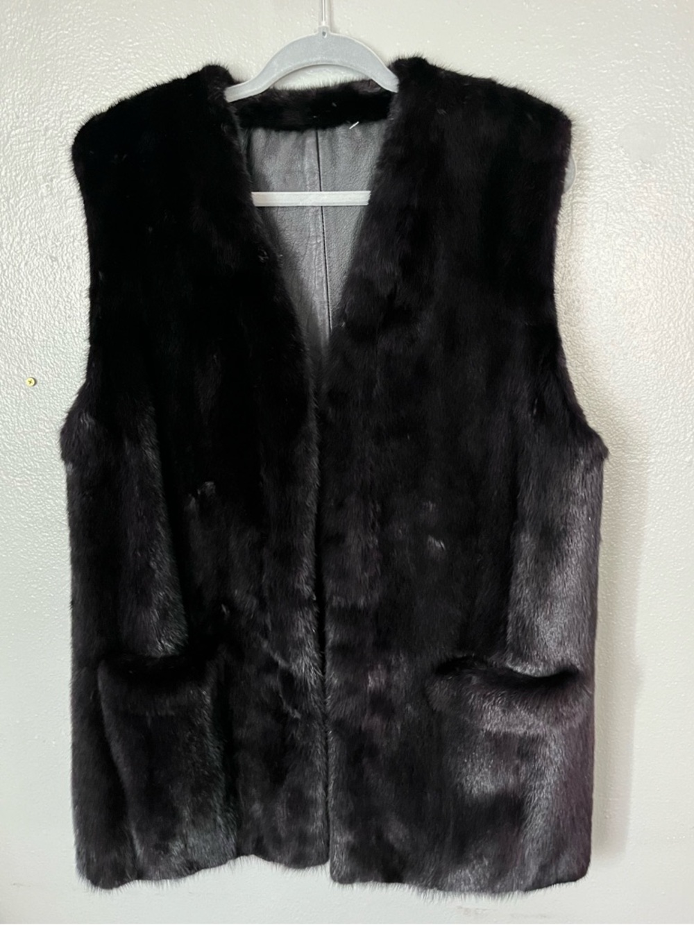 Birger Christensen mink Black Fur reversible leather bomber jacket vest